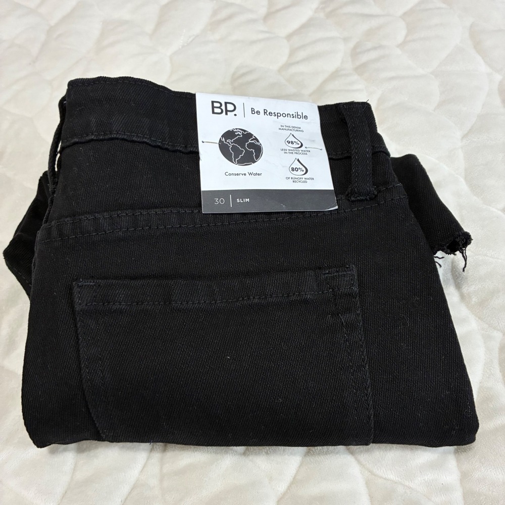 BP. Black Denim Bermuda Shorts Size 30 High Rise Raw Hem New with Tags Casual